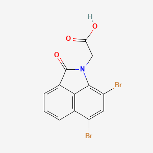 molecular formula C13H7Br2NO3 B1634647 2-{9,11-Dibromo-3-oxo-2-azatricyclo[6.3.1.0^{4,12}]dodeca-1(11),4(12),5,7,9-pentaen-2-yl}acetic acid 
