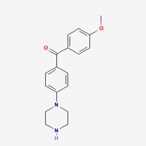 molecular formula C18H20N2O2 B1634659 (4-Methoxy-phenyl)-(4-piperazin-1-yl-phenyl)-methanone 