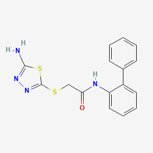 molecular formula C16H14N4OS2 B1634676 2-(5-Amino-[1,3,4]thiadiazol-2-ylsulfanyl)-N-biphenyl-2-yl-acetamide 