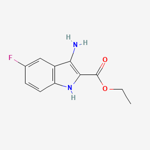 molecular formula C11H11FN2O2 B1634694 ethyl 3-amino-5-fluoro-1H-indole-2-carboxylate 