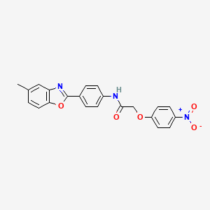 molecular formula C22H17N3O5 B1634771 N-[4-(5-methyl-1,3-benzoxazol-2-yl)phenyl]-2-(4-nitrophenoxy)acetamide 