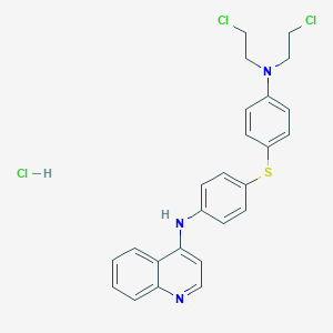 molecular formula C25H24Cl3N3S B163479 N-(4-((4-(Bis(2-chloroethyl)amino)phenyl)thio)phenyl)-4-quinolinamine monohydrochloride CAS No. 133041-55-1
