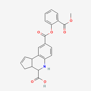 molecular formula C22H19NO6 B1634806 8-(2-methoxycarbonylphenoxy)carbonyl-3a,4,5,9b-tetrahydro-3H-cyclopenta[c]quinoline-4-carboxylic acid 