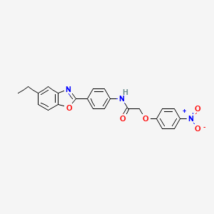 N-[4-(5-ethyl-1,3-benzoxazol-2-yl)phenyl]-2-(4-nitrophenoxy)acetamide