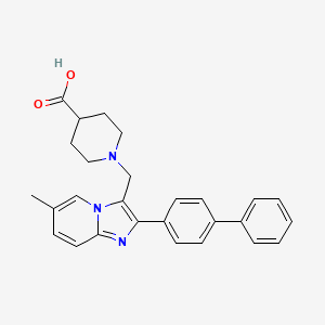 molecular formula C27H27N3O2 B1634837 1-(2-Biphenyl-4-yl-6-methylimidazo[1,2-a]pyridin-3-ylmethyl)piperidine-4-carboxylic acid 