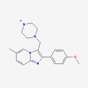 2-(4-Methoxyphenyl)-6-methyl-3-(piperazin-1-ylmethyl)imidazo[1,2-a]pyridine