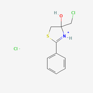 4-(Chloromethyl)-4-hydroxy-2-phenyl-4,5-dihydro-1,3-thiazol-3-ium chloride