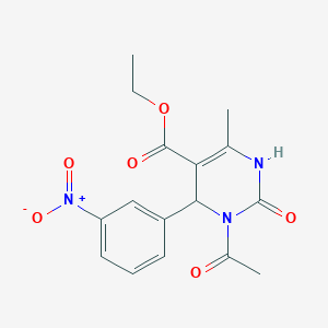molecular formula C16H17N3O6 B1634895 Ethyl 3-acetyl-6-methyl-4-(3-nitrophenyl)-2-oxo-1,2,3,4-tetrahydropyrimidine-5-carboxylate 