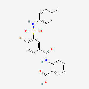 2-[[4-Bromo-3-[(4-methylphenyl)sulfamoyl]benzoyl]amino]benzoic acid