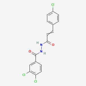 3,4-dichloro-N'-[(E)-3-(4-chlorophenyl)-2-propenoyl]benzenecarbohydrazide