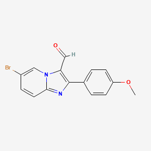 molecular formula C15H11BrN2O2 B1634965 6-Bromo-2-(4-methoxyphenyl)imidazo[1,2-a]pyridine-3-carbaldehyde 
