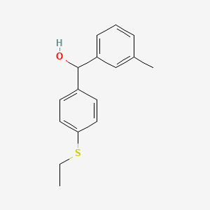 molecular formula C16H18OS B1634979 4-(Ethylthio)-3'-methylbenzhydrol 