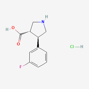molecular formula C11H13ClFNO2 B1635006 (3S,4R)-4-(3-fluorophenyl)pyrrolidine-3-carboxylic acid hydrochloride 