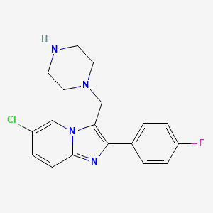 molecular formula C18H18ClFN4 B1635142 6-Chloro-2-(4-fluorophenyl)-3-(piperazin-1-ylmethyl)imidazo[1,2-a]pyridine 
