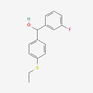molecular formula C15H15FOS B1635144 4-(Ethylthio)-3'-fluorobenzhydrol 