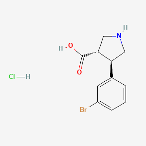 (3S,4R)-4-(3-Bromophenyl)pyrrolidine-3-carboxylic acid;hydrochloride