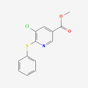 molecular formula C13H10ClNO2S B1635160 Methyl 5-chloro-6-(phenylsulfanyl)nicotinate CAS No. 885951-48-4