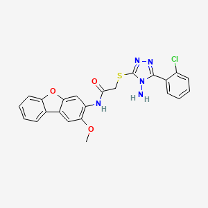 molecular formula C23H18ClN5O3S B1635195 2-[[4-amino-5-(2-chlorophenyl)-1,2,4-triazol-3-yl]sulfanyl]-N-(2-methoxydibenzofuran-3-yl)acetamide 