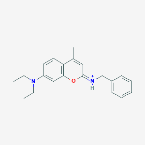 molecular formula C21H25N2O+ B163522 2-Benzylamino-4-methyl-7-diethylaminobenzopyrylium monotetrafluoroborate CAS No. 125419-41-2
