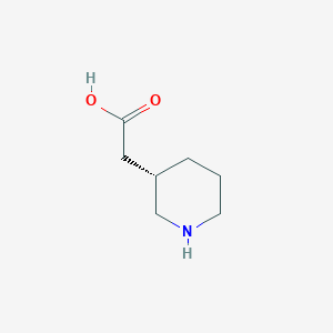 molecular formula C7H13NO2 B1635226 (S)-2-(Piperidin-3-YL)acetic acid 