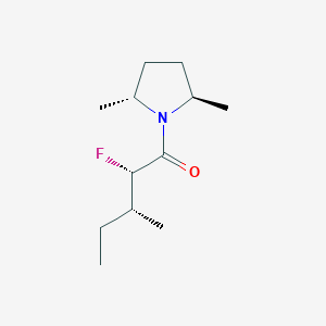 molecular formula C12H22FNO B163524 Pyrrolidine, 1-(2-fluoro-3-methyl-1-oxopentyl)-2,5-dimethyl-, [2R-[1(2S*,3R*),2alpha,5beta]]-(9CI) CAS No. 136734-72-0