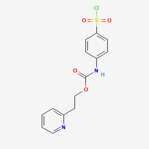 molecular formula C14H13ClN2O4S B1635317 2-pyridin-2-ylethyl N-(4-chlorosulfonylphenyl)carbamate 