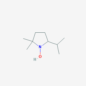 molecular formula C9H19NO B163534 Pyrrolidine, 1-hydroxy-2,2-dimethyl-5-(1-methylethyl)-(9CI) CAS No. 140116-63-8