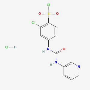 molecular formula C12H10Cl3N3O3S B1635424 2-Chloro-4-(3-pyridin-3-yl-ureido)-benzenesulfonylchloride hydrochloride 