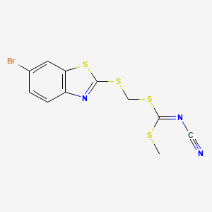 [(6-Bromo-1,3-benzothiazol-2-yl)sulfanylmethylsulfanyl-methylsulfanylmethylidene]cyanamide