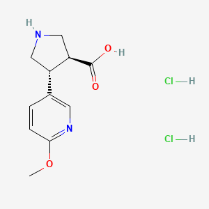 molecular formula C11H16Cl2N2O3 B1635459 (3S,4R)-4-(6-Methoxypyridin-3-yl)pyrrolidine-3-carboxylic acid;dihydrochloride 