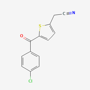 molecular formula C13H8ClNOS B1635463 2-[5-(4-Chlorobenzoyl)-2-thienyl]acetonitrile CAS No. 338422-77-8