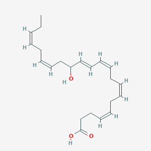 molecular formula C22H32O3 B163549 (+/-)-14-hydroxy-4Z,7Z,10Z,12E,16Z,19Z-docosahexaenoic acid CAS No. 87042-40-8