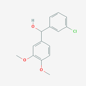 molecular formula C15H15ClO3 B1635638 3-Chloro-3',4'-dimethoxybenzhydrol 