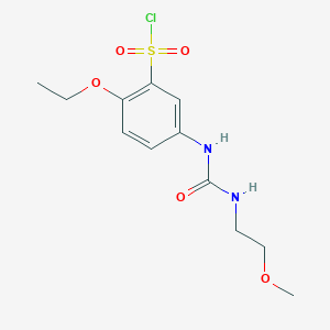 molecular formula C12H17ClN2O5S B1635655 2-ethoxy-5-(2-methoxyethylcarbamoylamino)benzenesulfonyl Chloride 