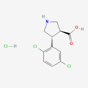 molecular formula C11H12Cl3NO2 B1635686 (3S,4R)-4-(2,5-Dichlorophenyl)pyrrolidine-3-carboxylic acid;hydrochloride 
