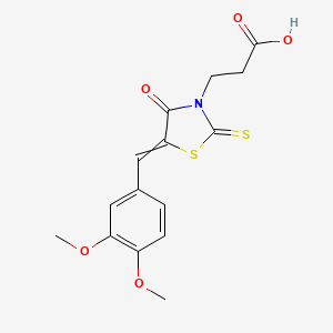 molecular formula C15H15NO5S2 B1635706 3-[5-(3,4-Dimethoxy-benzylidene)-4-oxo-2-thioxo-thiazolidin-3-YL]-propanoic acid 
