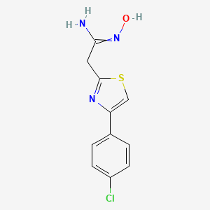 molecular formula C11H10ClN3OS B1635734 2-[4-(4-Chlorophenyl)-1,3-thiazol-2-yl]-N'-hydroxyethanimidamide 