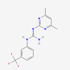 molecular formula C14H14F3N5 B1635740 1-(4,6-Dimethylpyrimidin-2-yl)-3-(3-(trifluoromethyl)phenyl)guanidine 