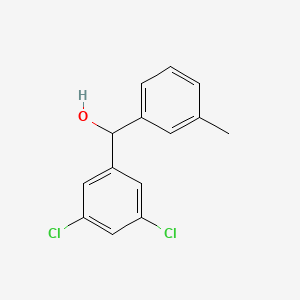 molecular formula C14H12Cl2O B1635834 3,5-Dichloro-3'-methylbenzhydrol 