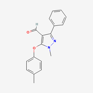 molecular formula C18H16N2O2 B1635868 1-methyl-5-(4-methylphenoxy)-3-phenyl-1H-pyrazole-4-carbaldehyde CAS No. 400073-98-5