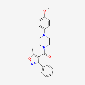 [4-(4-Methoxyphenyl)piperazin-1-yl]-(5-methyl-3-phenyl-1,2-oxazol-4-yl)methanone
