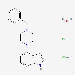 molecular formula C19H25Cl2N3O B1635997 4-(4-benzylpiperazino)-1H-indole dihydrochloride monohydrate 