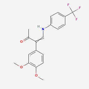 3-(3,4-Dimethoxyphenyl)-4-[4-(trifluoromethyl)anilino]-3-buten-2-one