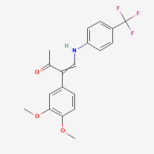 molecular formula C19H18F3NO3 B1636026 3-(3,4-Dimethoxyphenyl)-4-[4-(trifluoromethyl)anilino]but-3-en-2-one 