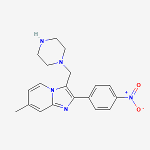 molecular formula C19H21N5O2 B1636068 7-Methyl-2-(4-nitrophenyl)-3-piperazin-1-yl-methylimidazo[1,2-a]pyridine 