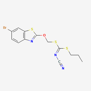 [(6-Bromo-1,3-benzothiazol-2-yl)oxymethylsulfanyl-propylsulfanylmethylidene]cyanamide