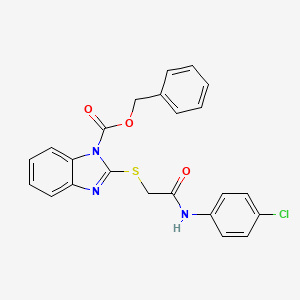 Benzyl 2-[(4-chlorophenylcarbamoyl)methylthio]-1H-benzo[d]imidazole-1-carboxylate