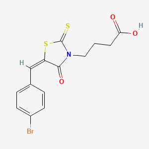 molecular formula C14H12BrNO3S2 B1636091 (E)-4-(5-(4-bromobenzylidene)-4-oxo-2-thioxothiazolidin-3-yl)butanoic acid 