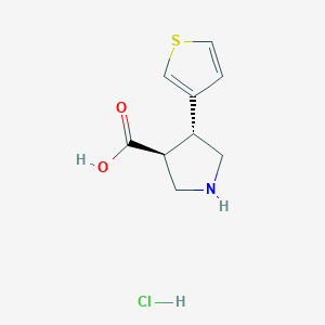 (3S,4R)-4-Thiophen-3-ylpyrrolidine-3-carboxylic acid;hydrochloride