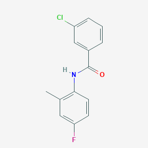 molecular formula C14H11ClFNO B1636144 3-chloro-N-(4-fluoro-2-methylphenyl)benzamide 